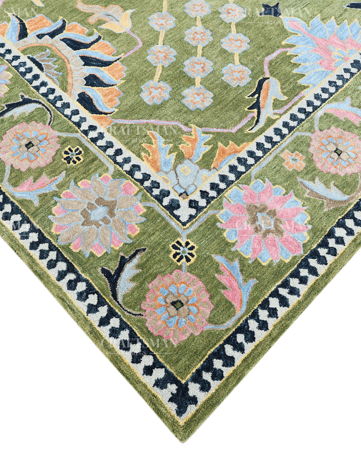 8x10 Feet Wool Hand-Tufted Rug | Vintage Floral Botanical Design | Craftsman Rugs Exclusive (Copy)