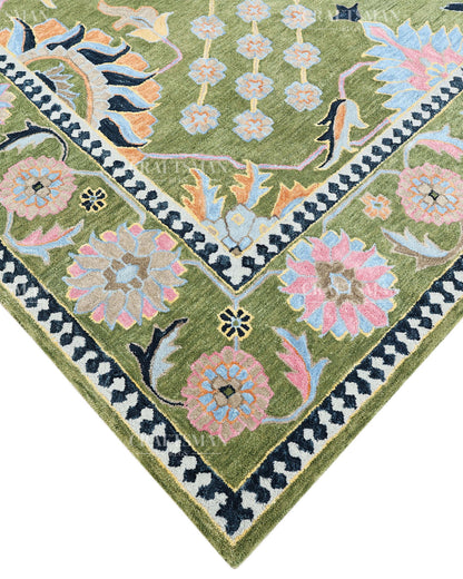8x10 Feet Wool Hand-Tufted Rug | Vintage Floral Botanical Design | Craftsman Rugs Exclusive (Copy)