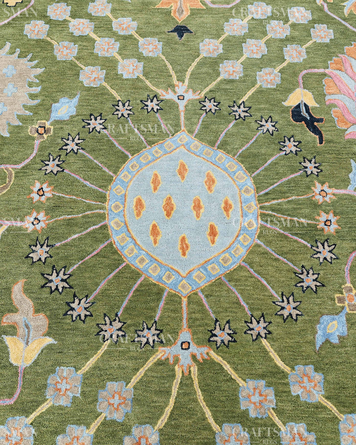 8x10 Feet Wool Hand-Tufted Rug | Vintage Floral Botanical Design | Craftsman Rugs Exclusive (Copy)