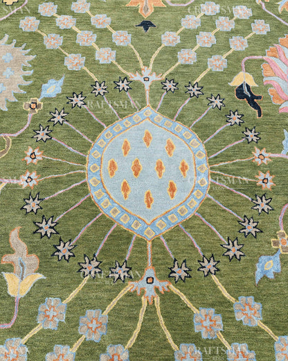 8x10 Feet Wool Hand-Tufted Rug | Vintage Floral Botanical Design | Craftsman Rugs Exclusive (Copy)