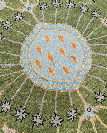 8x10 Feet Wool Hand-Tufted Rug | Vintage Floral Botanical Design | Craftsman Rugs Exclusive (Copy)