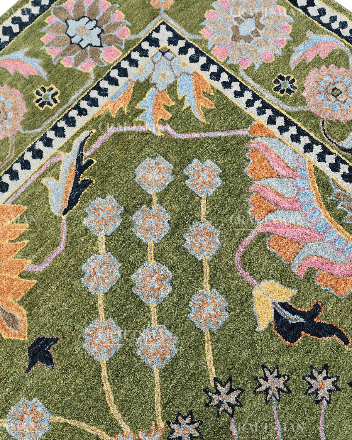 8x10 Feet Wool Hand-Tufted Rug | Vintage Floral Botanical Design | Craftsman Rugs Exclusive (Copy)