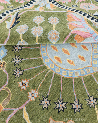 8x10 Feet Wool Hand-Tufted Rug | Vintage Floral Botanical Design | Craftsman Rugs Exclusive (Copy)