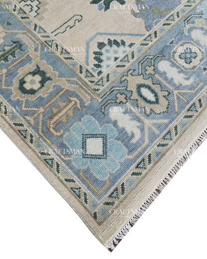 8x10 feet Wool Hand-Knotted Oushak-Inspired Rug | Craftsman Rugs Exclusive