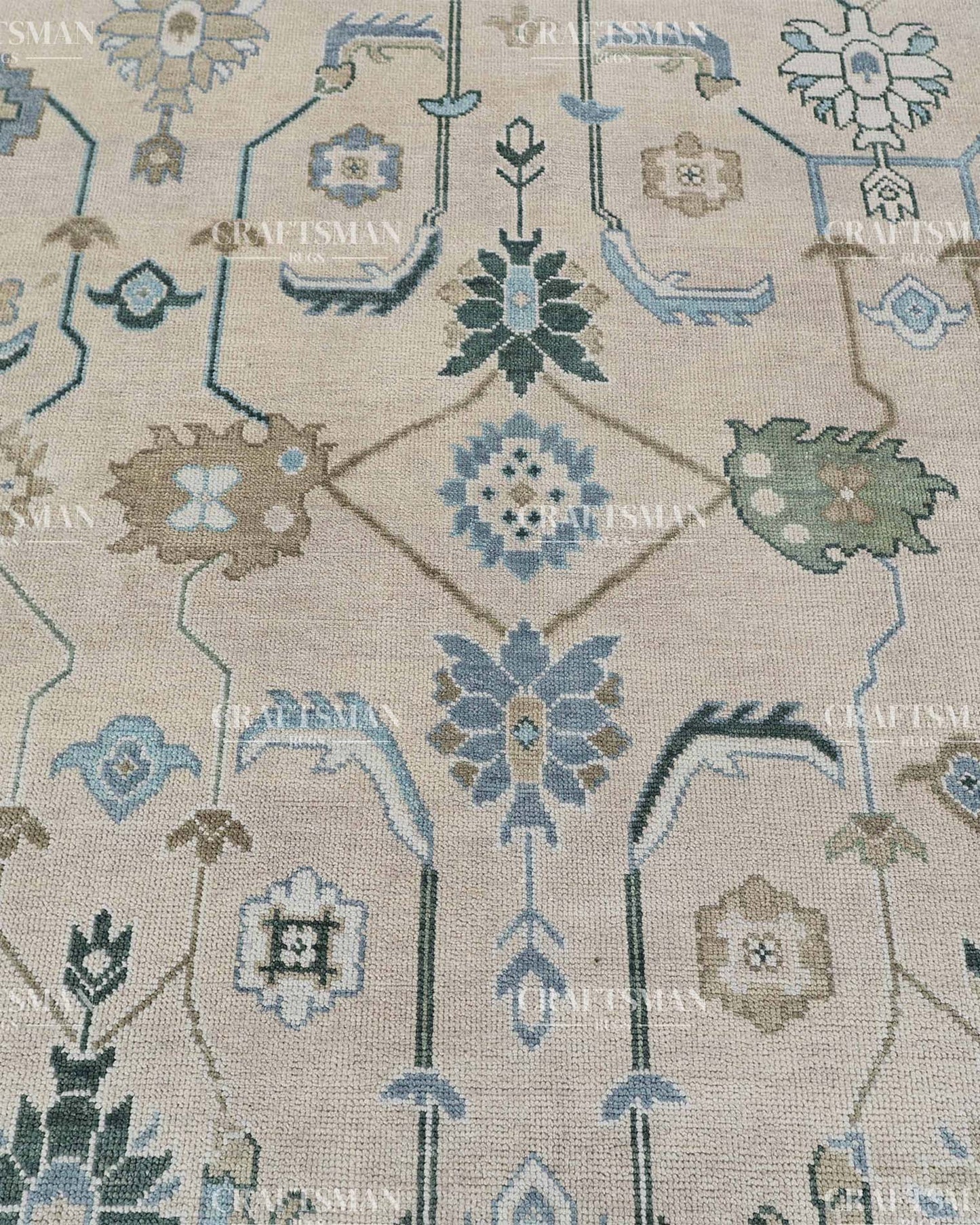 8x10 feet Wool Hand-Knotted Oushak-Inspired Rug | Craftsman Rugs Exclusive