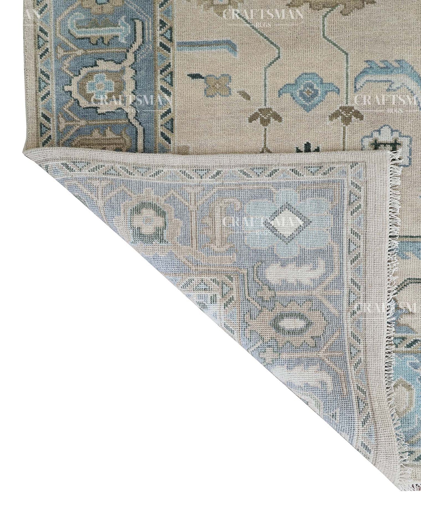 8x10 feet Wool Hand-Knotted Oushak-Inspired Rug | Craftsman Rugs Exclusive