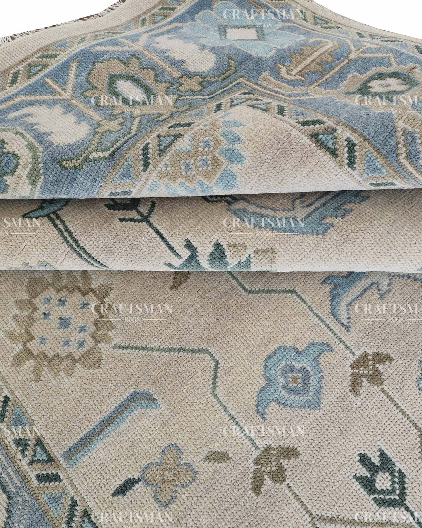 8x10 feet Wool Hand-Knotted Oushak-Inspired Rug | Craftsman Rugs Exclusive