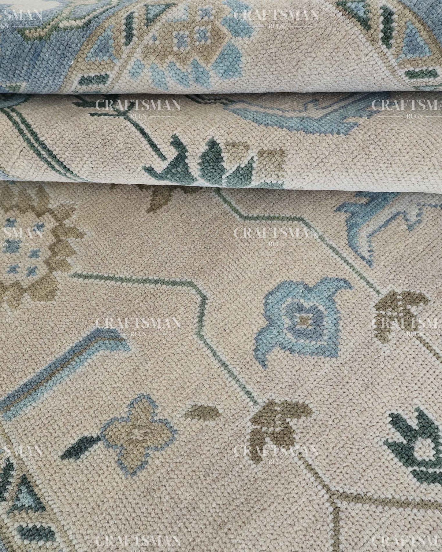 8x10 feet Wool Hand-Knotted Oushak-Inspired Rug | Craftsman Rugs Exclusive