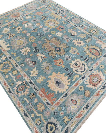 Solrin Wool Hand-Knotted Oushak-Inspired Rug