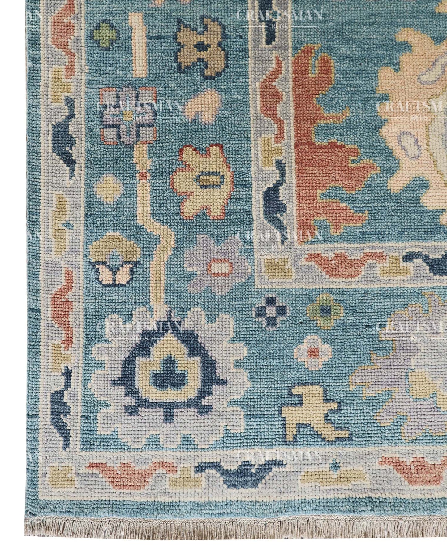 Solrin Wool Hand-Knotted Oushak-Inspired Rug