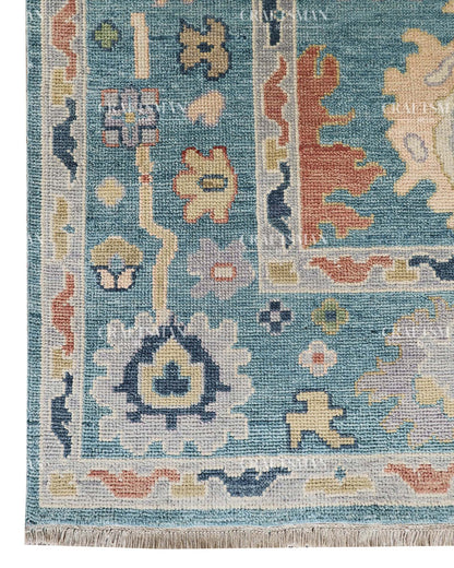 Solrin Wool Hand-Knotted Oushak-Inspired Rug
