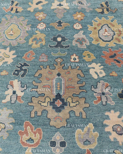 Solrin Wool Hand-Knotted Oushak-Inspired Rug