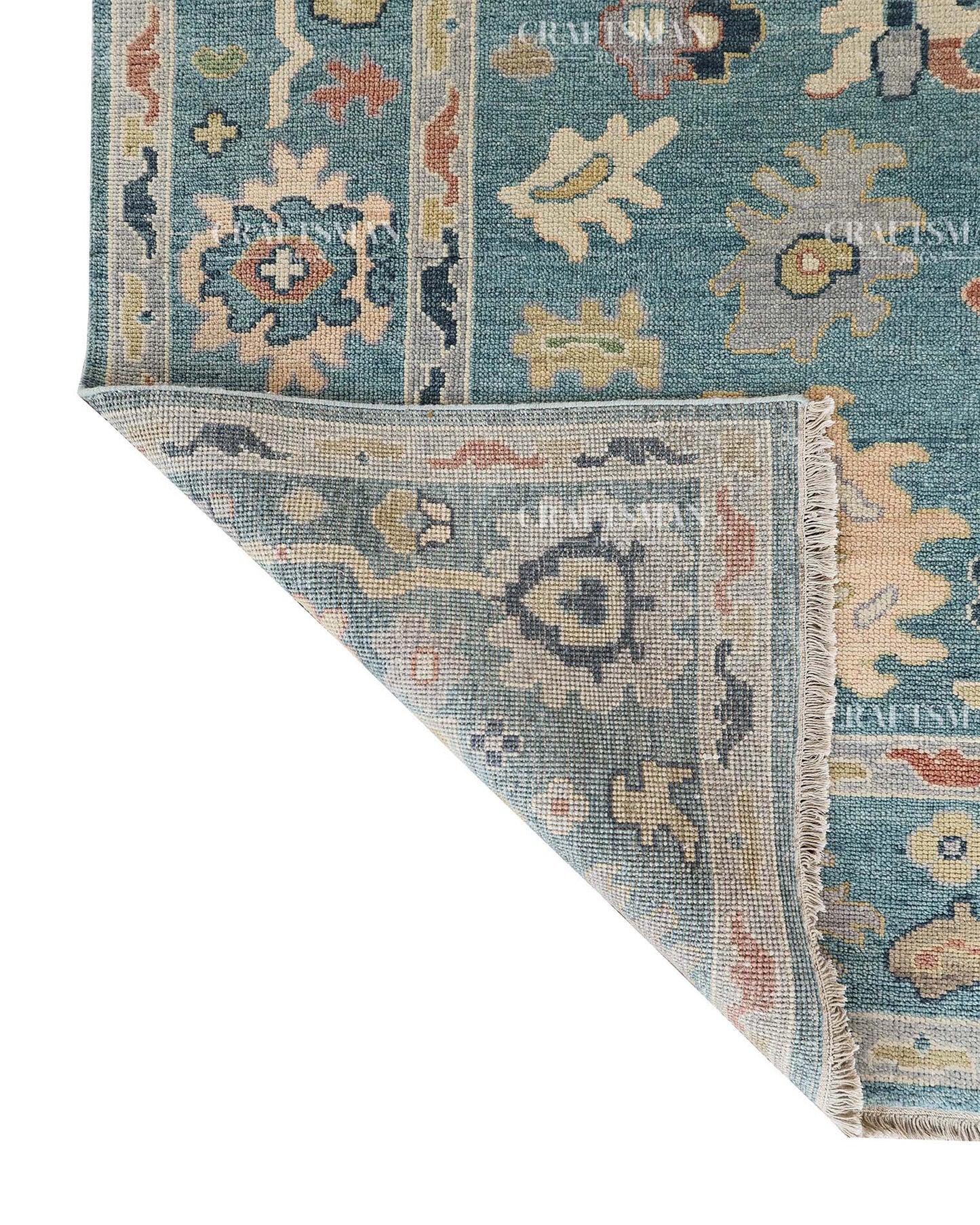 Solrin Wool Hand-Knotted Oushak-Inspired Rug