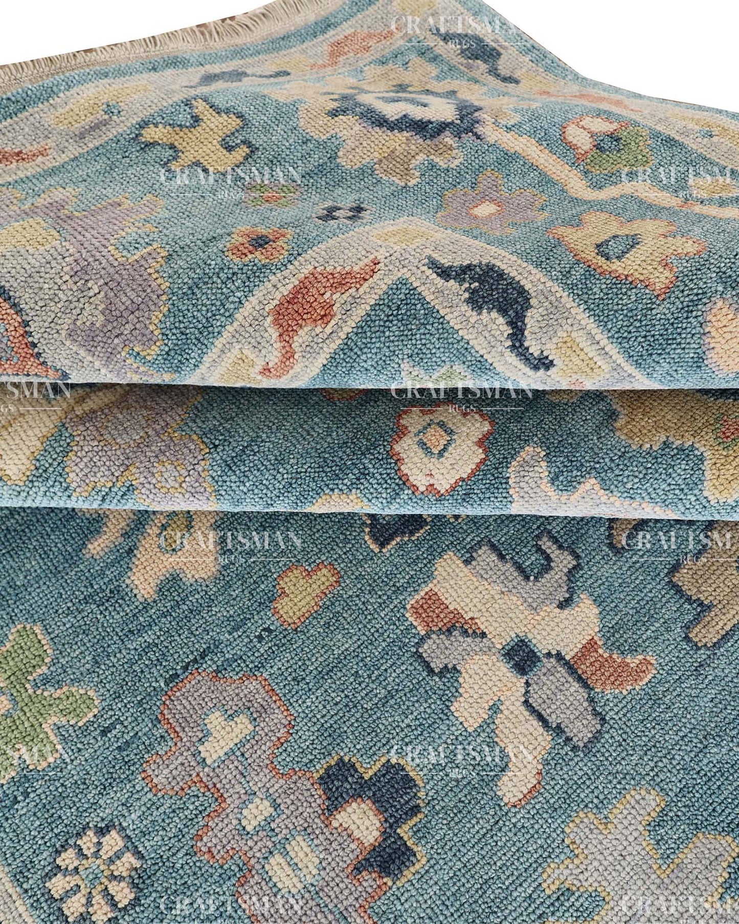 Solrin Wool Hand-Knotted Oushak-Inspired Rug