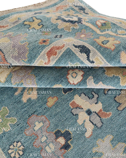 Solrin Wool Hand-Knotted Oushak-Inspired Rug