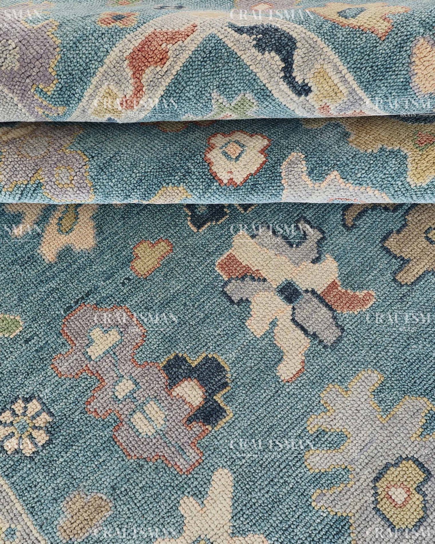 Solrin Wool Hand-Knotted Oushak-Inspired Rug