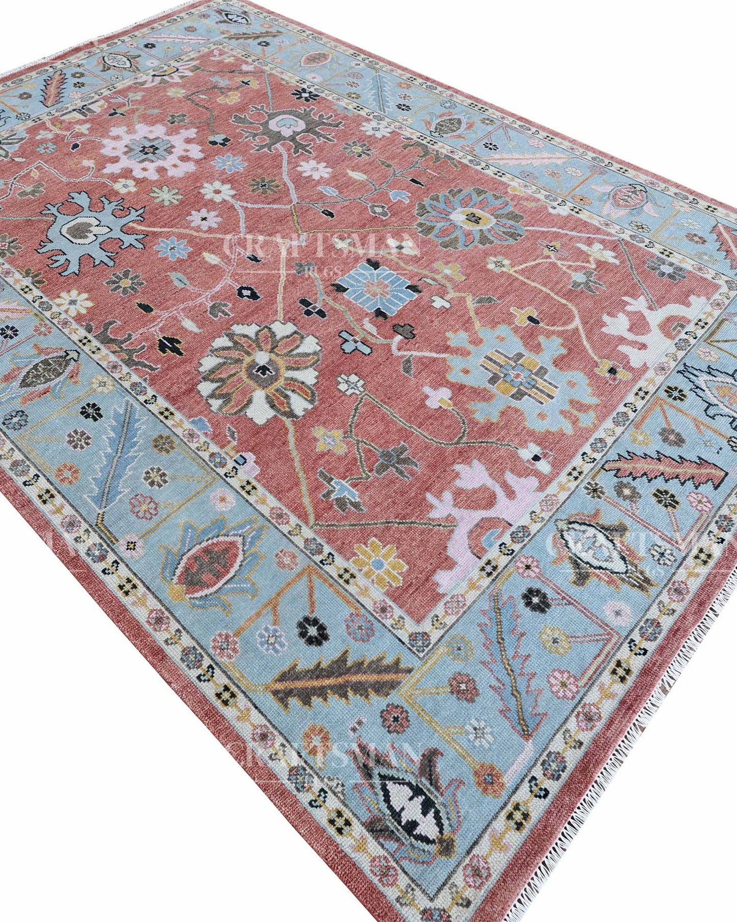 Olvar Wool Hand-Knotted Oushak-Inspired Rug
