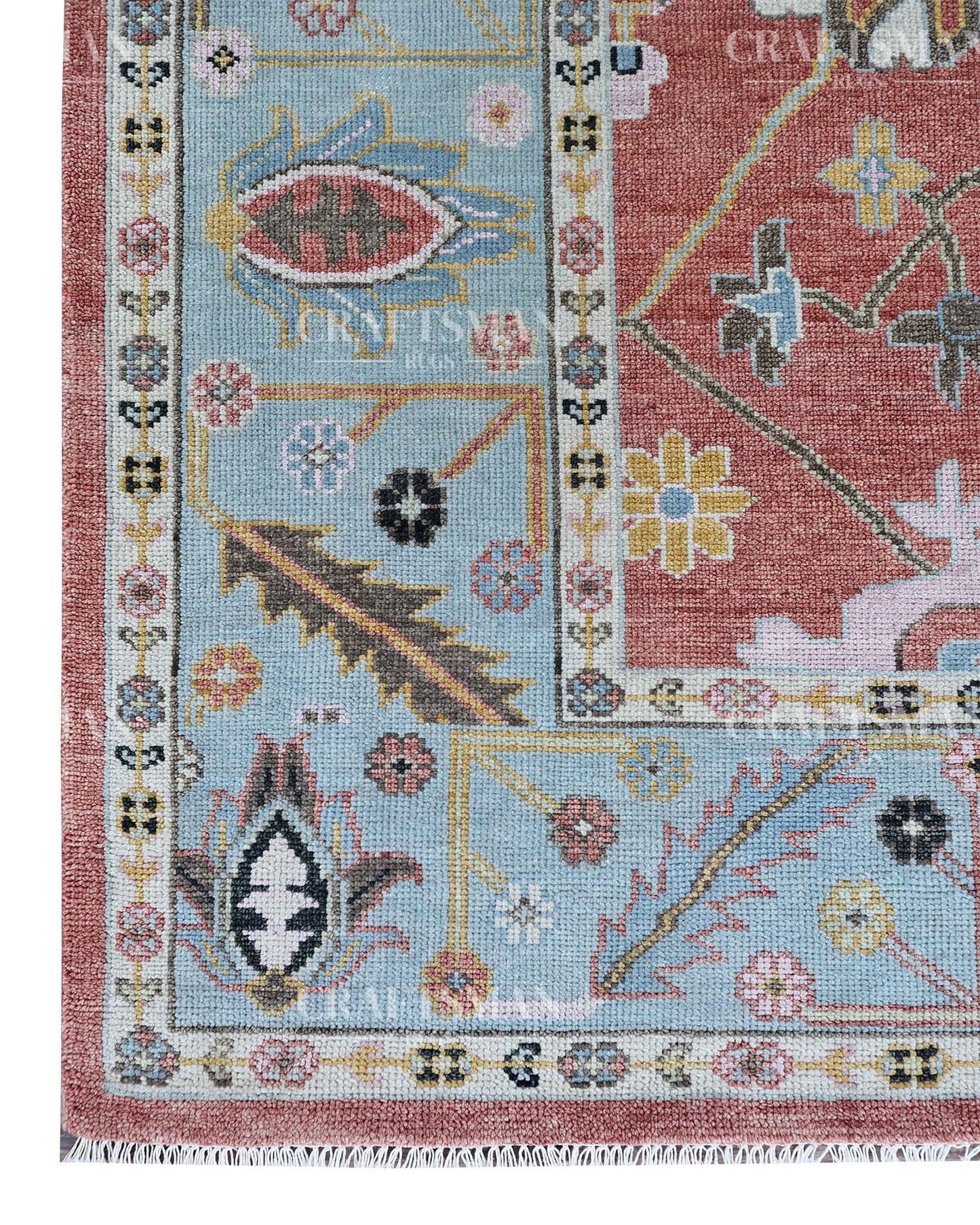 Olvar Wool Hand-Knotted Oushak-Inspired Rug
