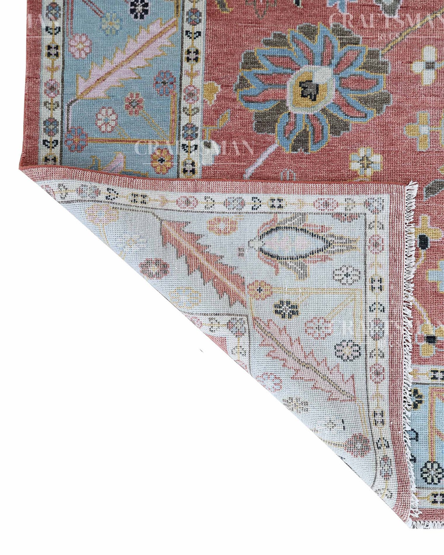 Olvar Wool Hand-Knotted Oushak-Inspired Rug