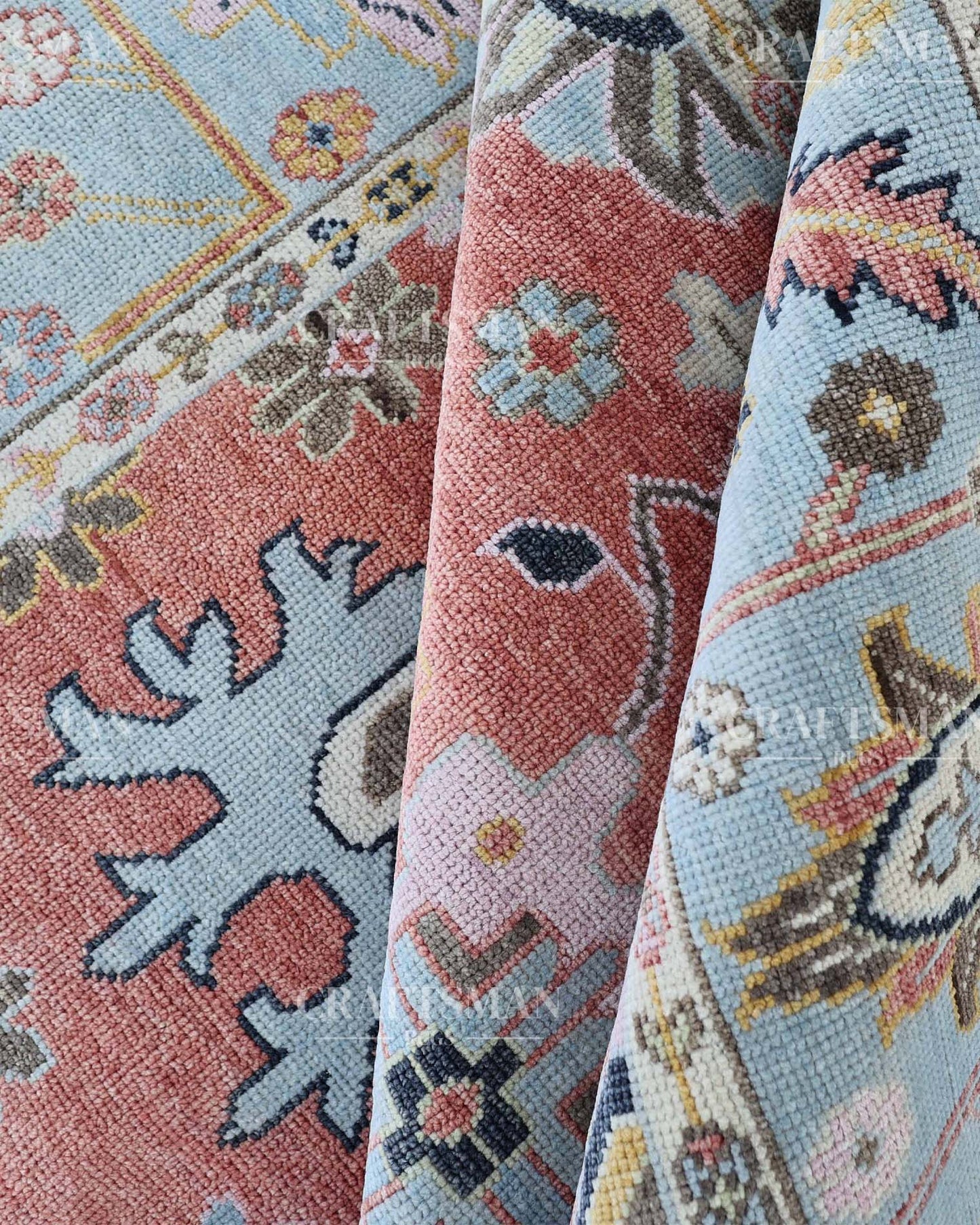 Olvar Wool Hand-Knotted Oushak-Inspired Rug