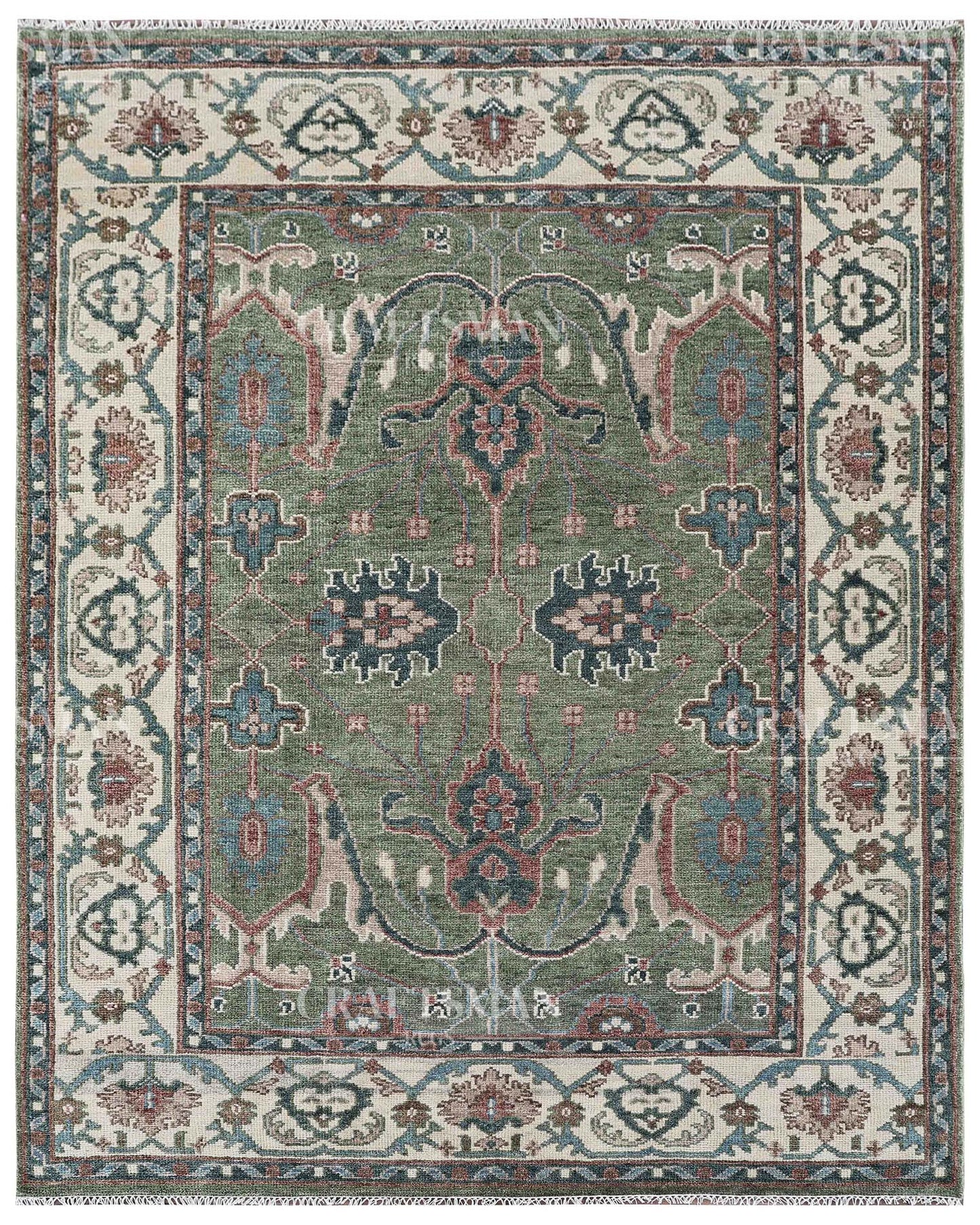 Varnis Wool Hand-Knotted Oushak-Inspired Rug