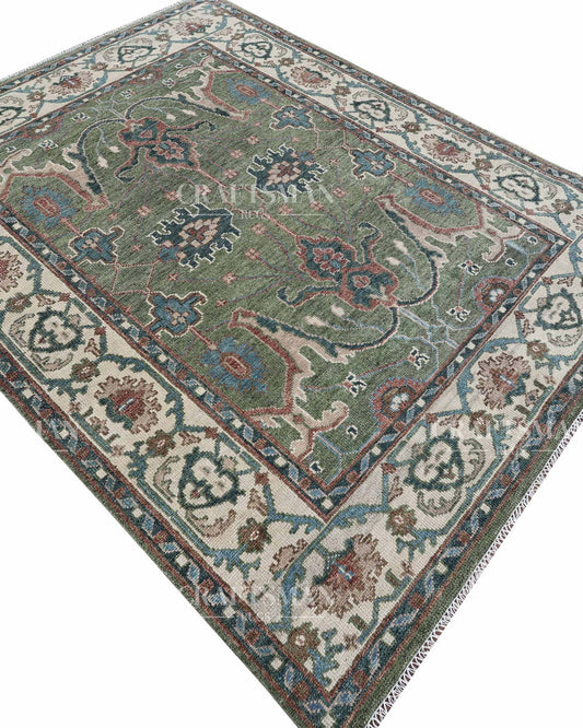 Varnis Wool Hand-Knotted Oushak-Inspired Rug