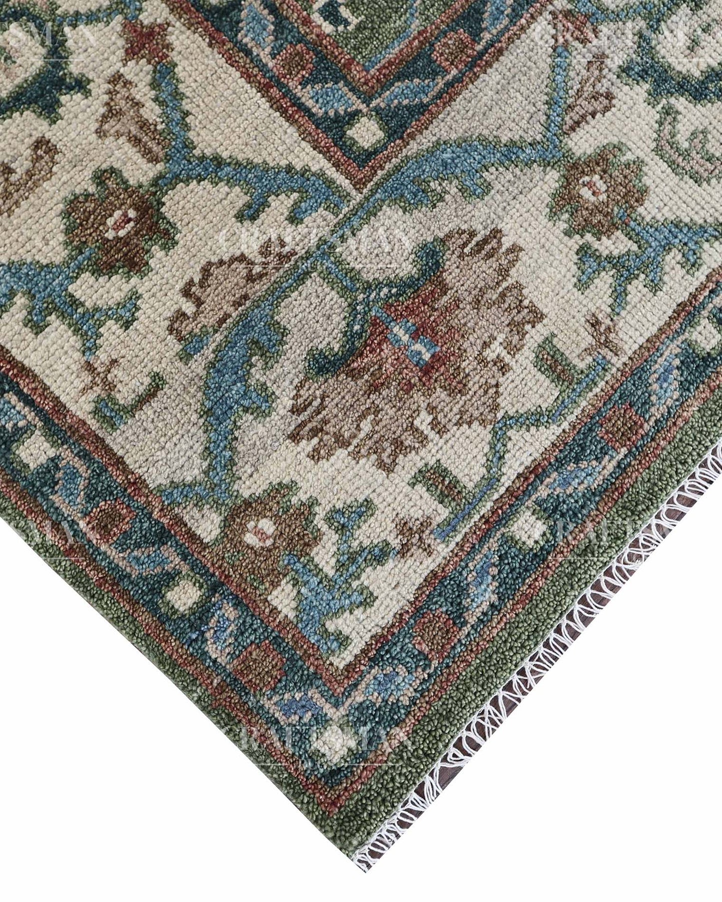 Varnis Wool Hand-Knotted Oushak-Inspired Rug