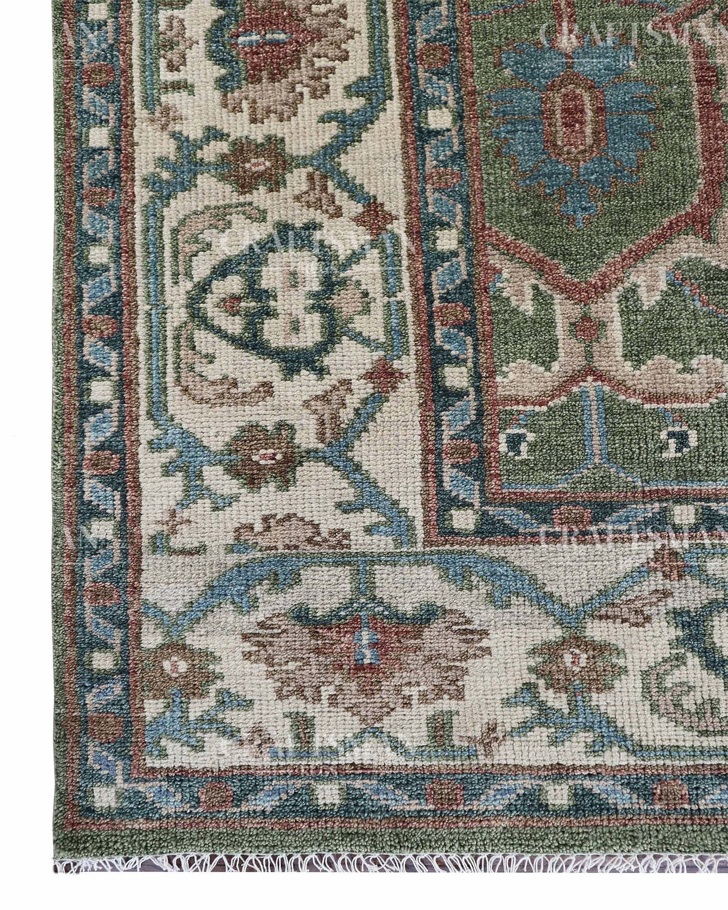 Varnis Wool Hand-Knotted Oushak-Inspired Rug
