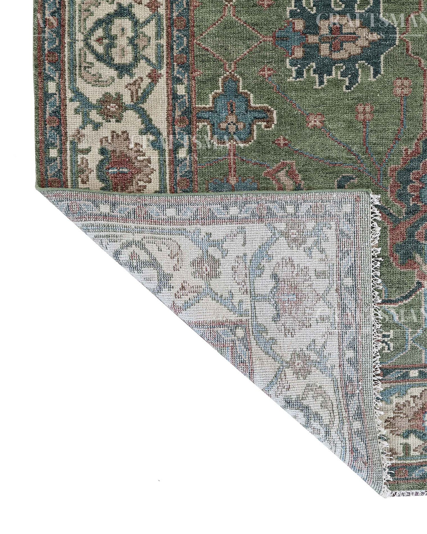 Varnis Wool Hand-Knotted Oushak-Inspired Rug