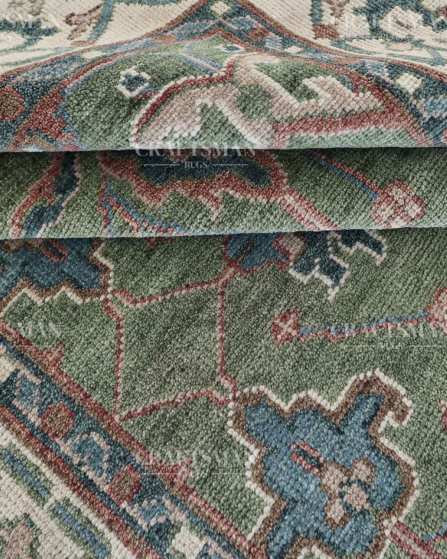 Varnis Wool Hand-Knotted Oushak-Inspired Rug