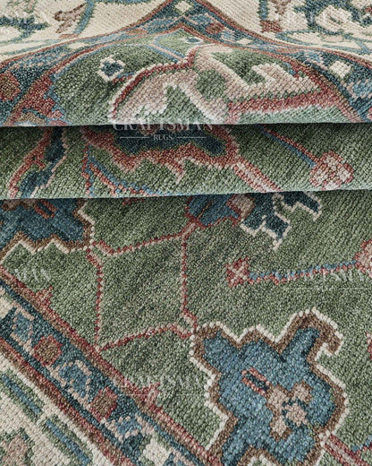 Varnis Wool Hand-Knotted Oushak-Inspired Rug