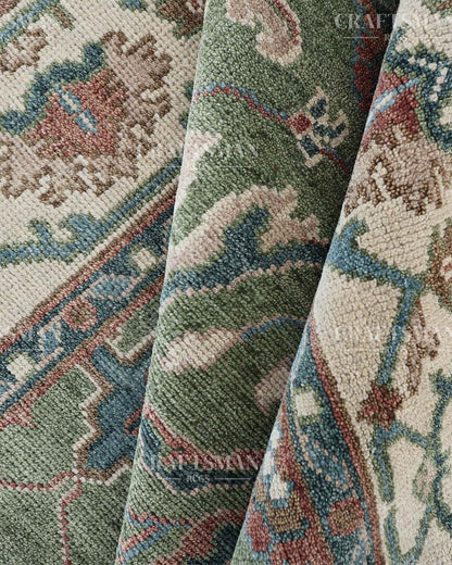 Varnis Wool Hand-Knotted Oushak-Inspired Rug