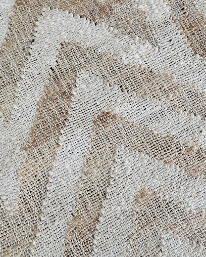 Handmade Beige & Ivory Jute Rug, Geometric Star Pattern Natural Fiber Area Rug, Neutral Boho Handwoven Carpet