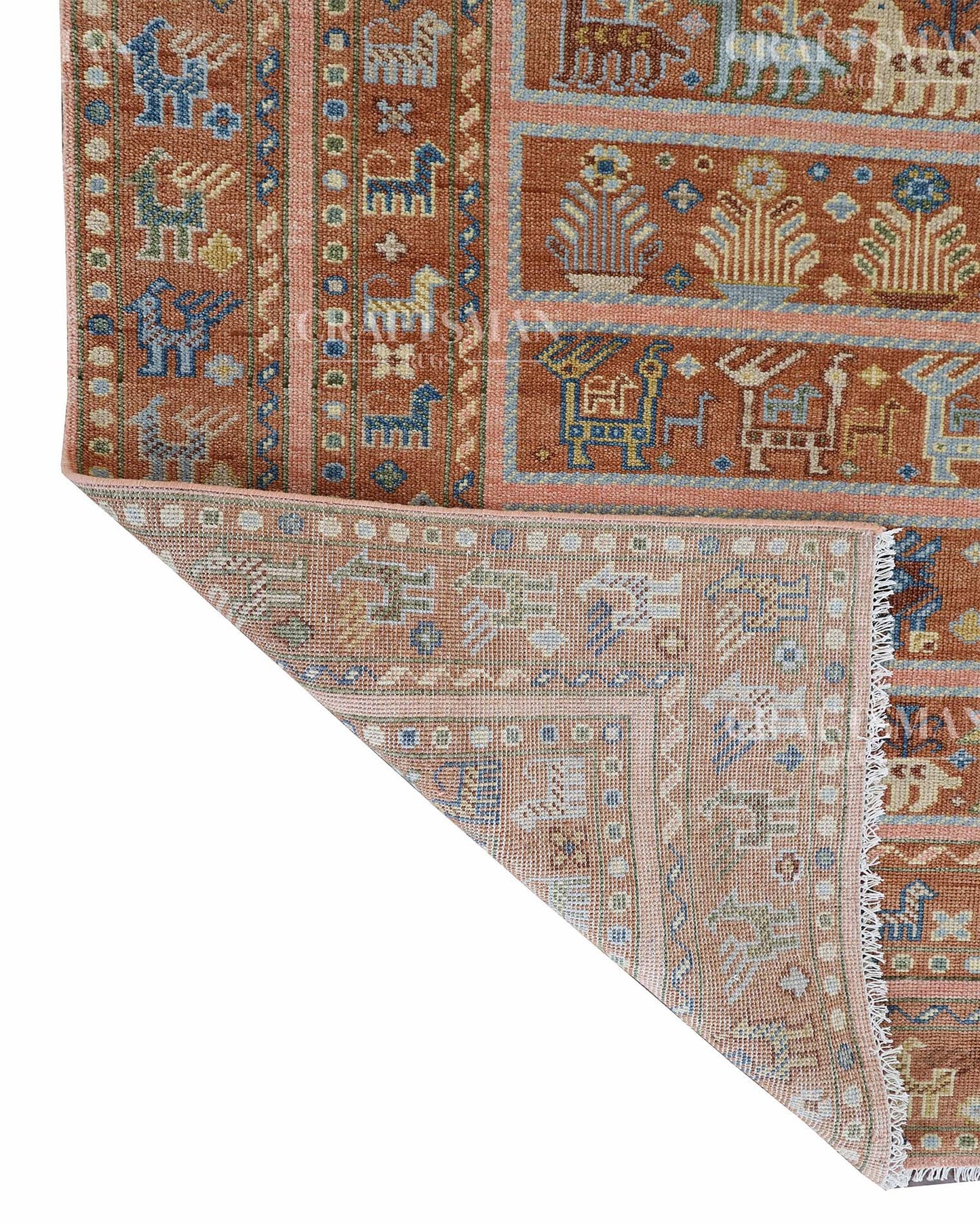 Korrin Wool Hand-Knotted Oushak-Inspired Rug