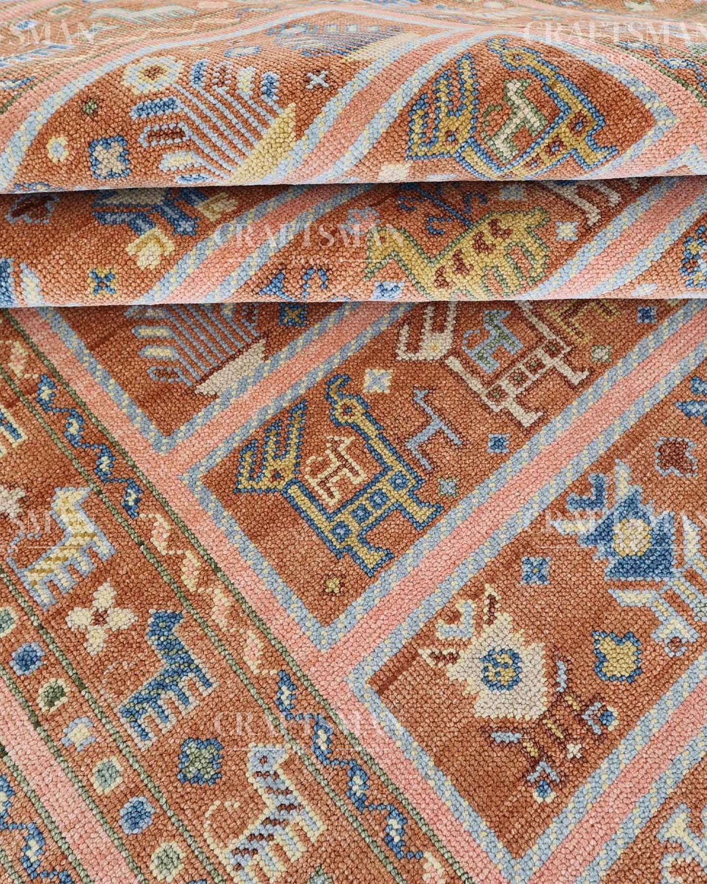 Korrin Wool Hand-Knotted Oushak-Inspired Rug