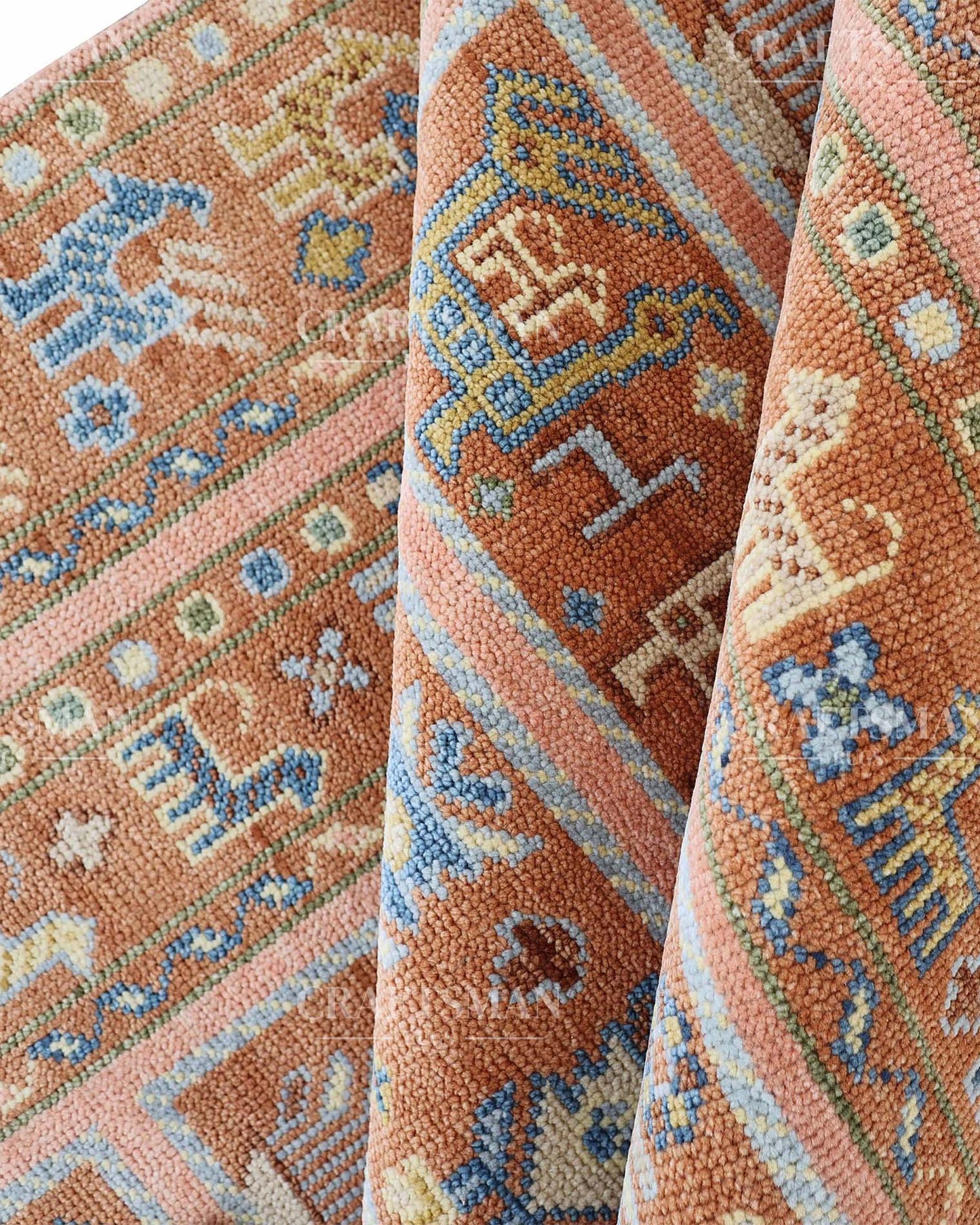 Korrin Wool Hand-Knotted Oushak-Inspired Rug