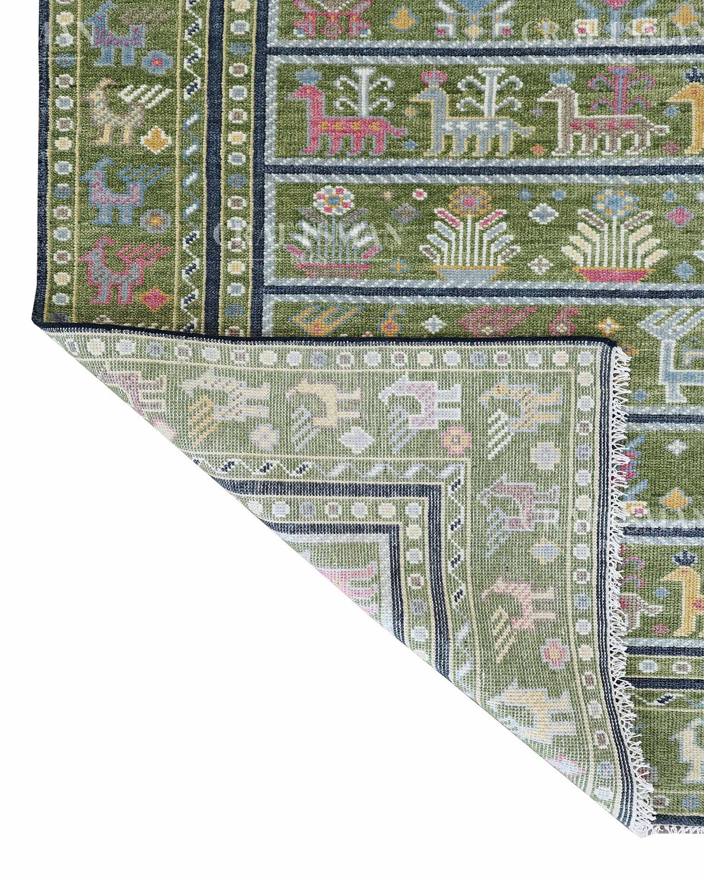 Ilyra Wool Hand-Knotted Oushak-Inspired Rug