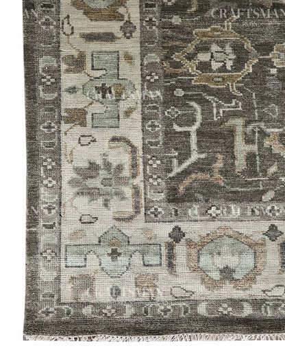 Terin Wool Hand-Knotted Oushak-Inspired Rug