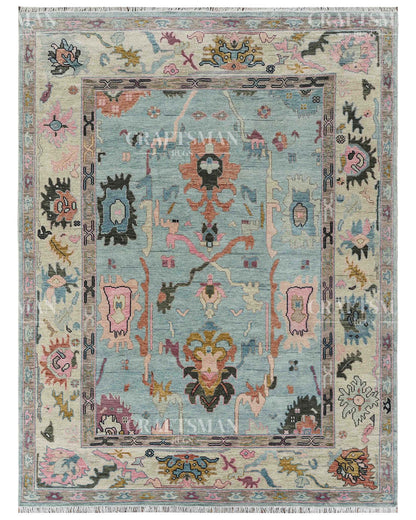 Savrin Wool Hand-Knotted Oushak-Inspired Rug