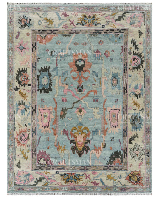 Savrin Wool Hand-Knotted Oushak-Inspired Rug