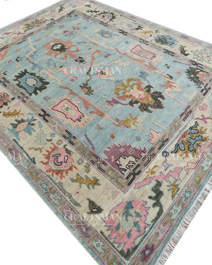 Savrin Wool Hand-Knotted Oushak-Inspired Rug