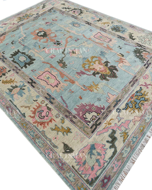 Savrin Wool Hand-Knotted Oushak-Inspired Rug