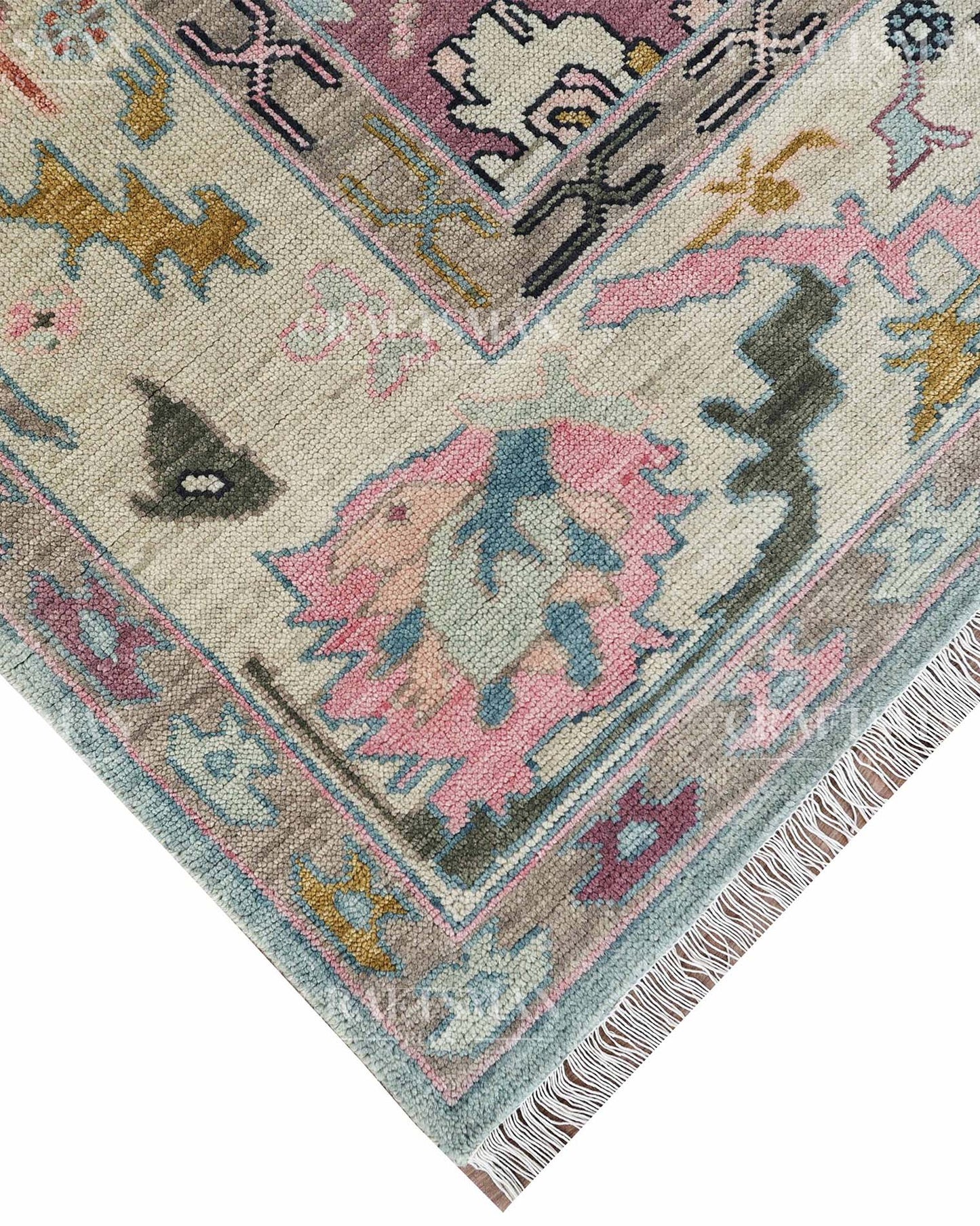 Savrin Wool Hand-Knotted Oushak-Inspired Rug
