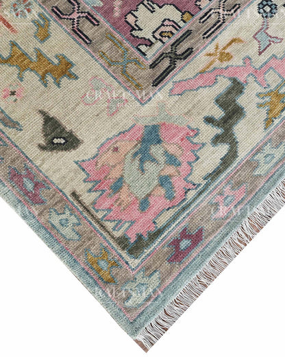 Savrin Wool Hand-Knotted Oushak-Inspired Rug