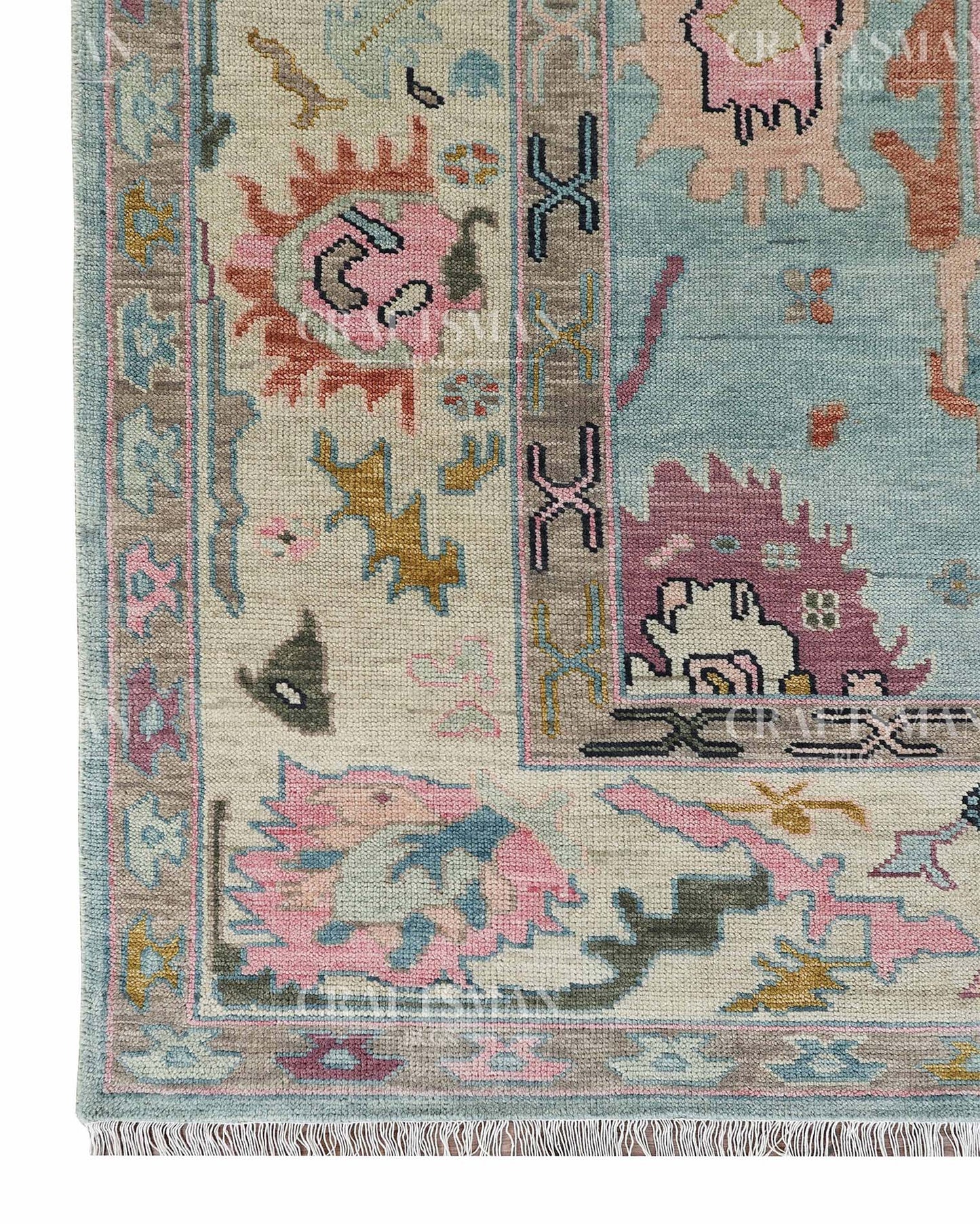Savrin Wool Hand-Knotted Oushak-Inspired Rug