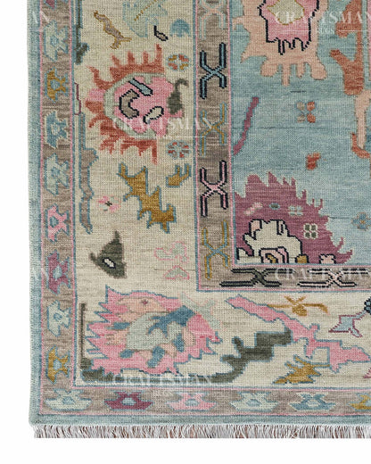 Savrin Wool Hand-Knotted Oushak-Inspired Rug