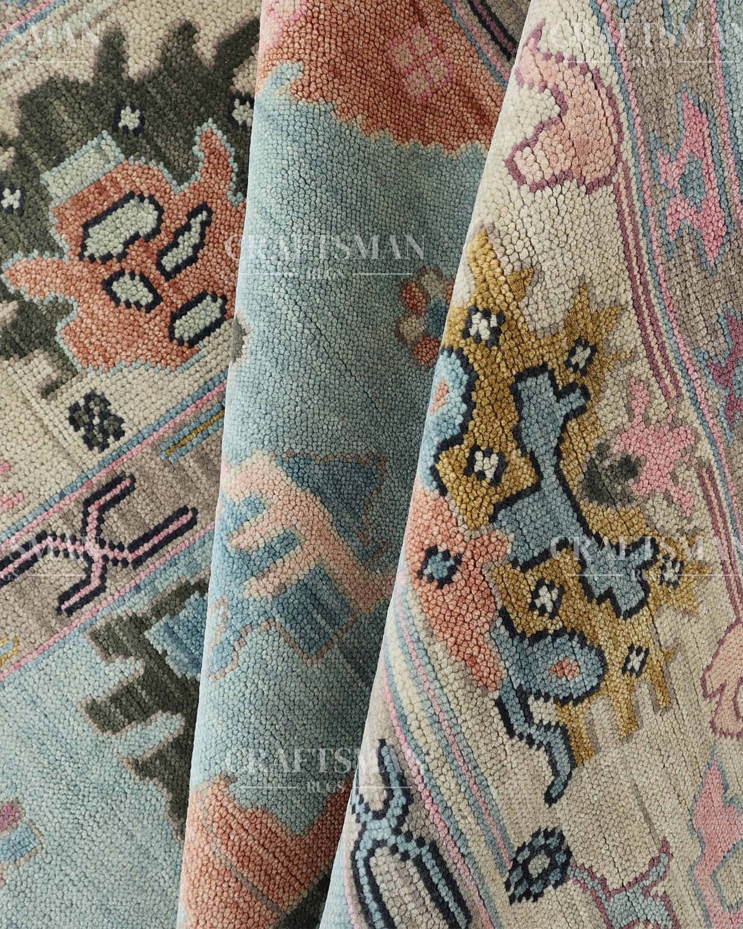 Savrin Wool Hand-Knotted Oushak-Inspired Rug