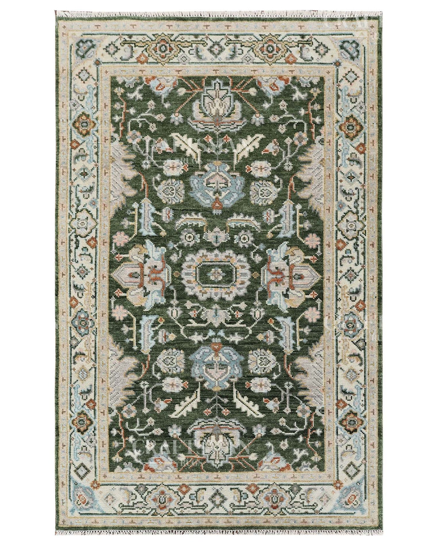 Elris Wool Hand-Knotted Oushak-Inspired Rug