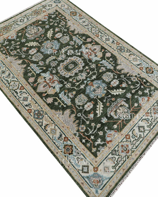 Elris Wool Hand-Knotted Oushak-Inspired Rug
