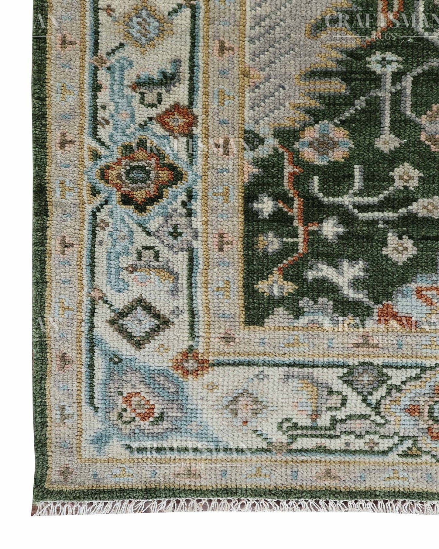 Elris Wool Hand-Knotted Oushak-Inspired Rug